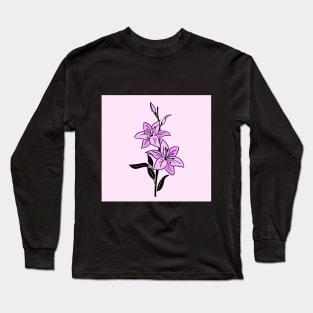 Pink Lilies Long Sleeve T-Shirt